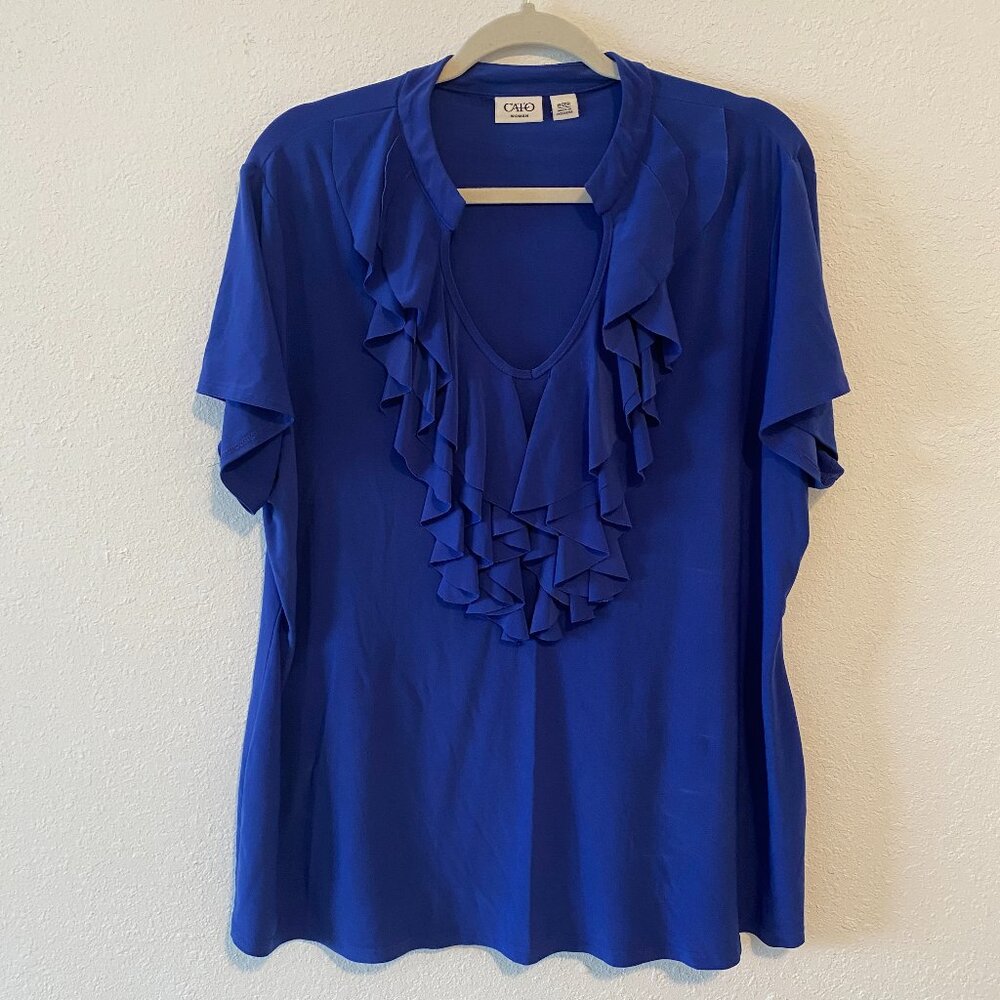 CATO Royal Blue short Sleeve Blouse